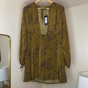 NastyGal 3/4 sleeve front-tie mini dress